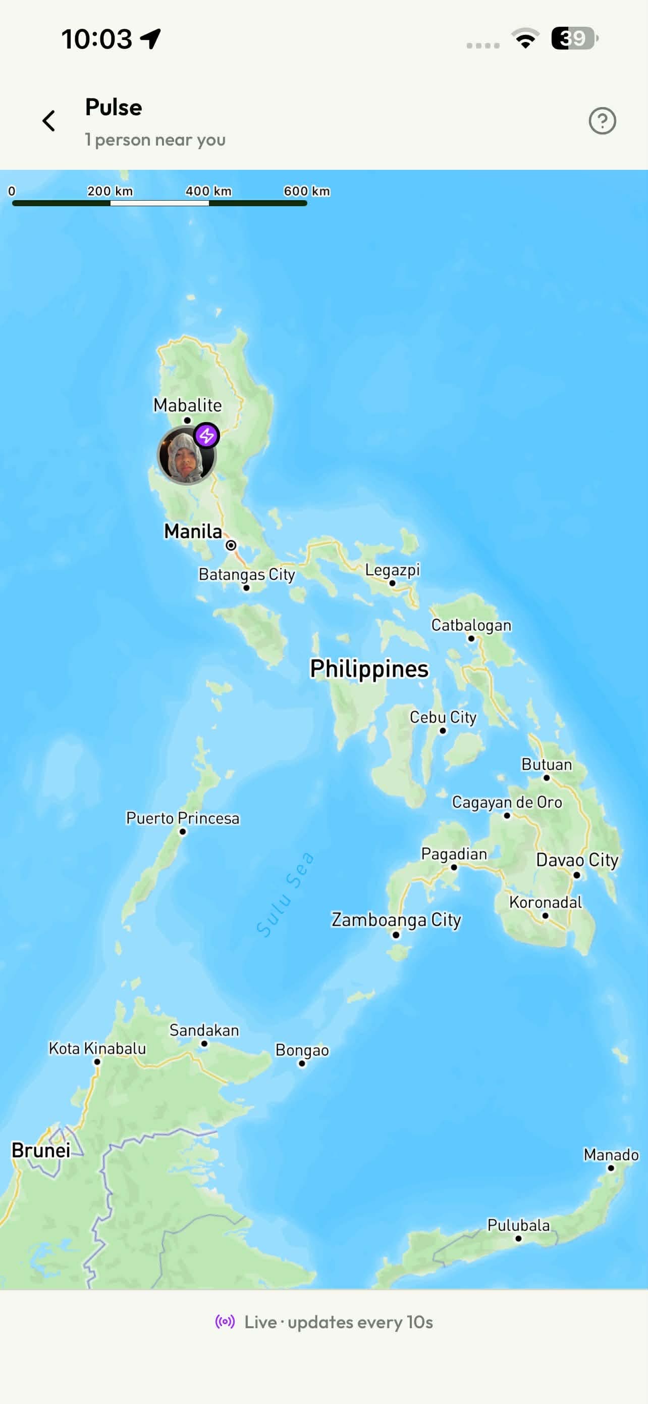 Pulse map zoomed to country level