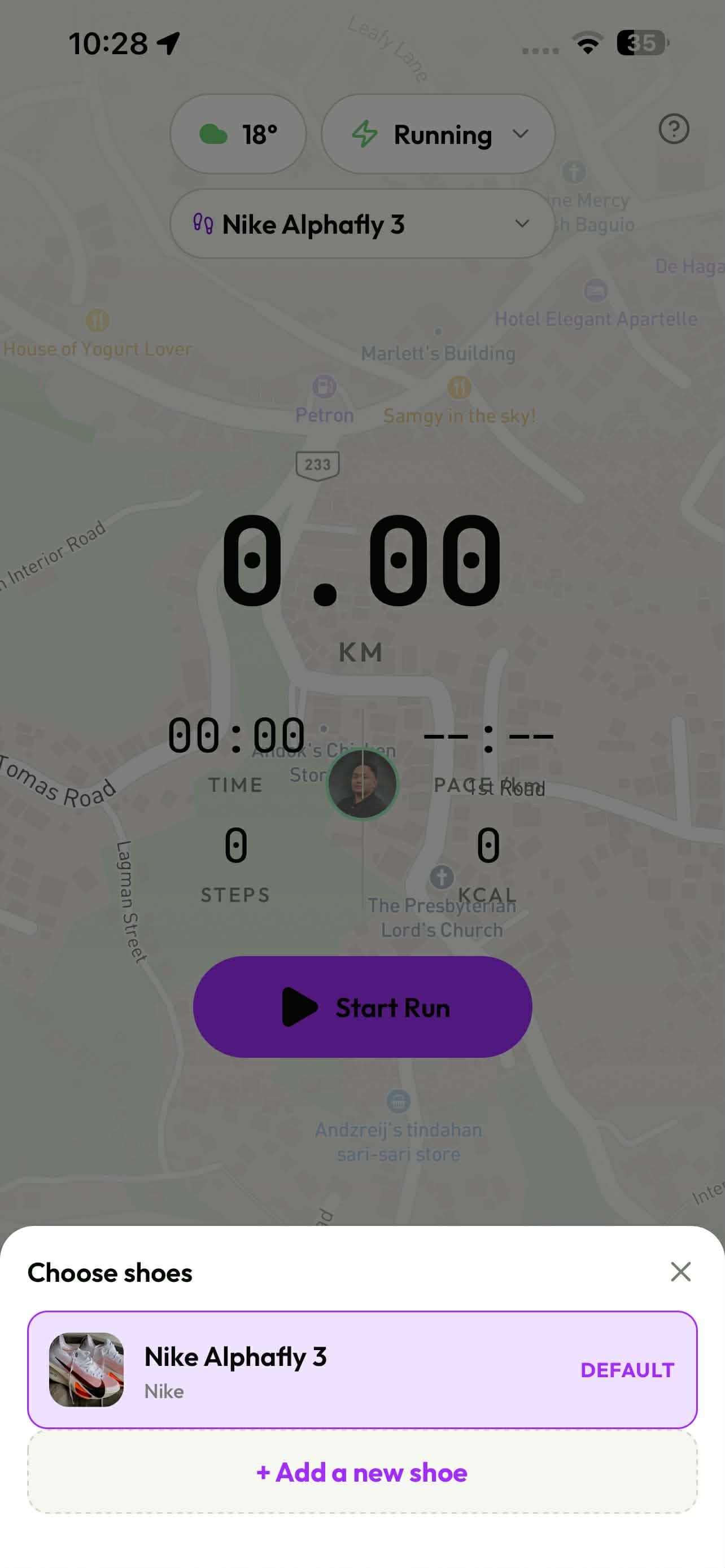 Choose shoes before a run