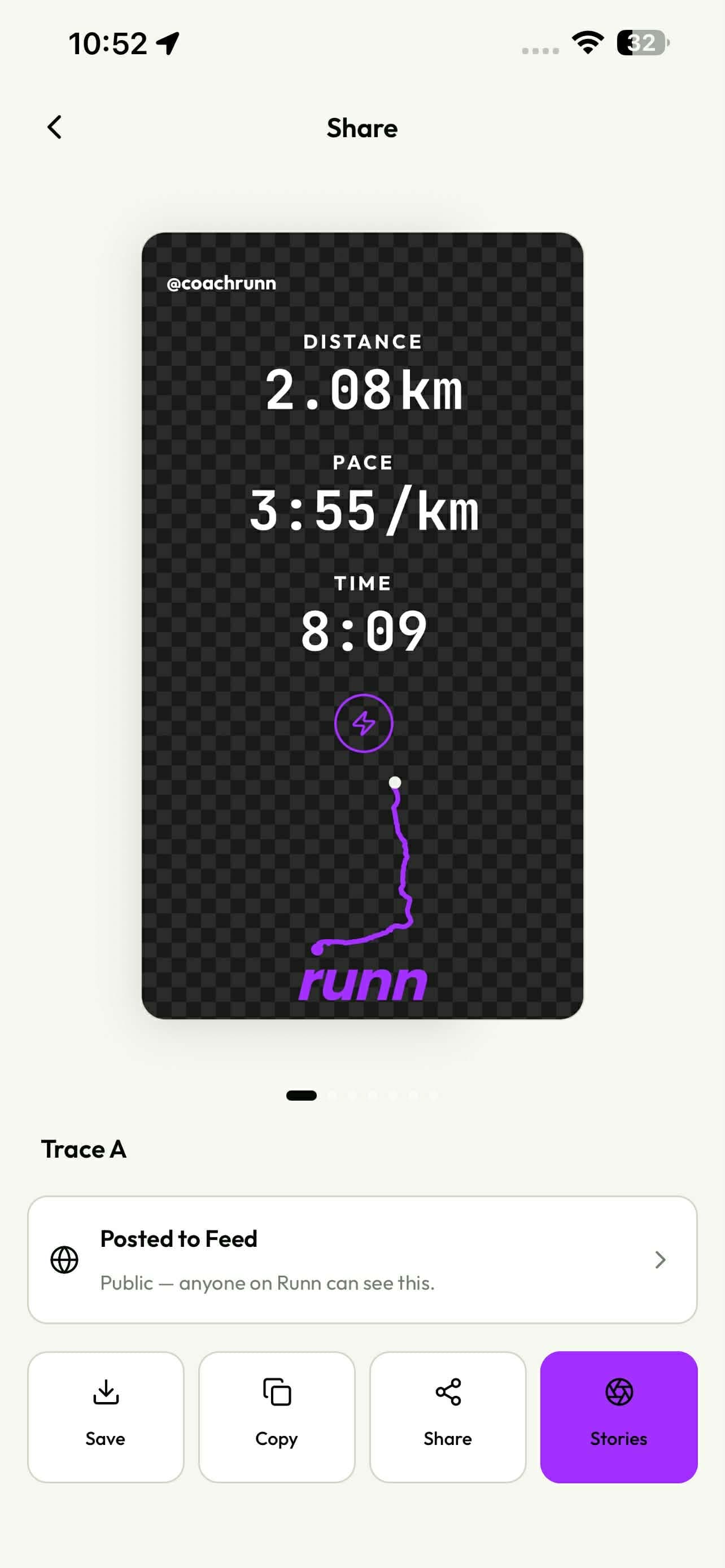 Route trace share card