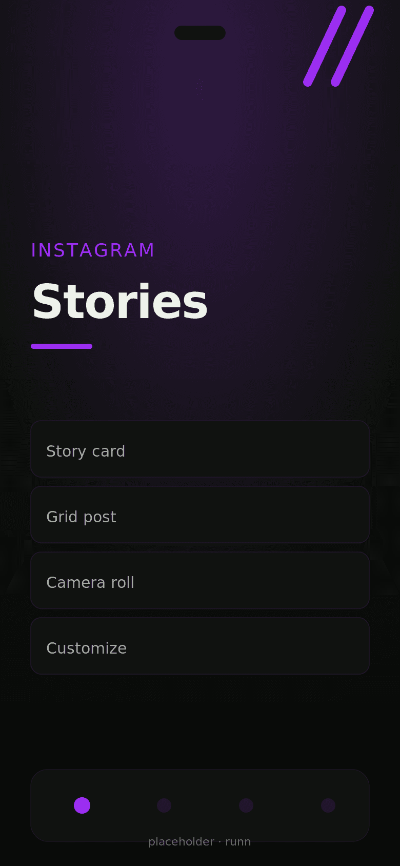 Runn Instagram story card
