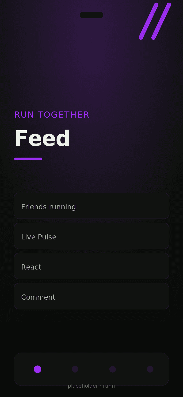 Runn community feed